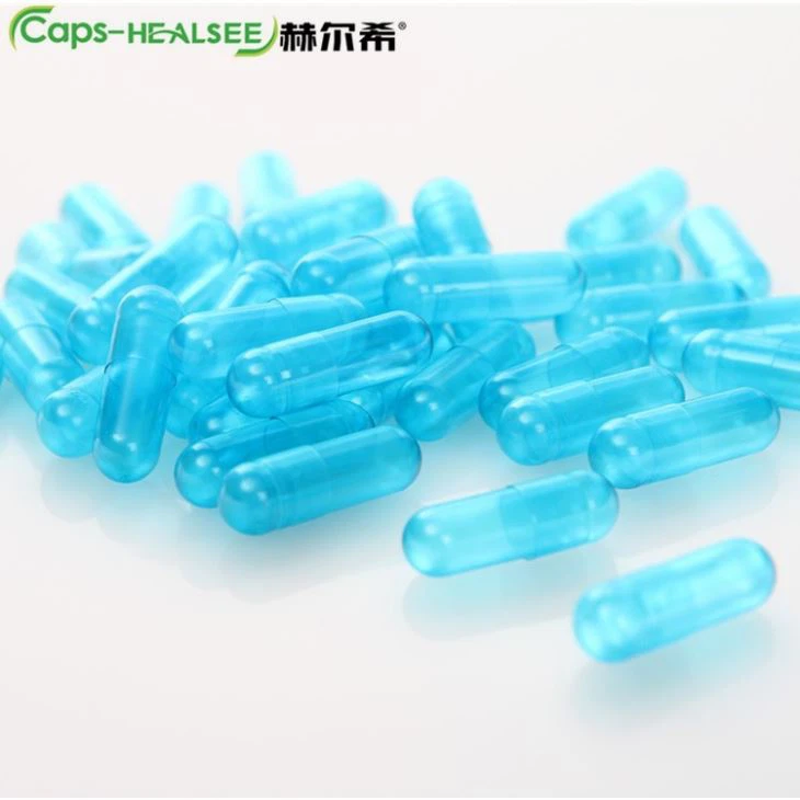 blue transparent colored veg capsules
